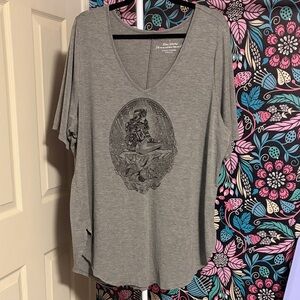 Torrid Charcoal Mermaid Graphic V-Neck Tee